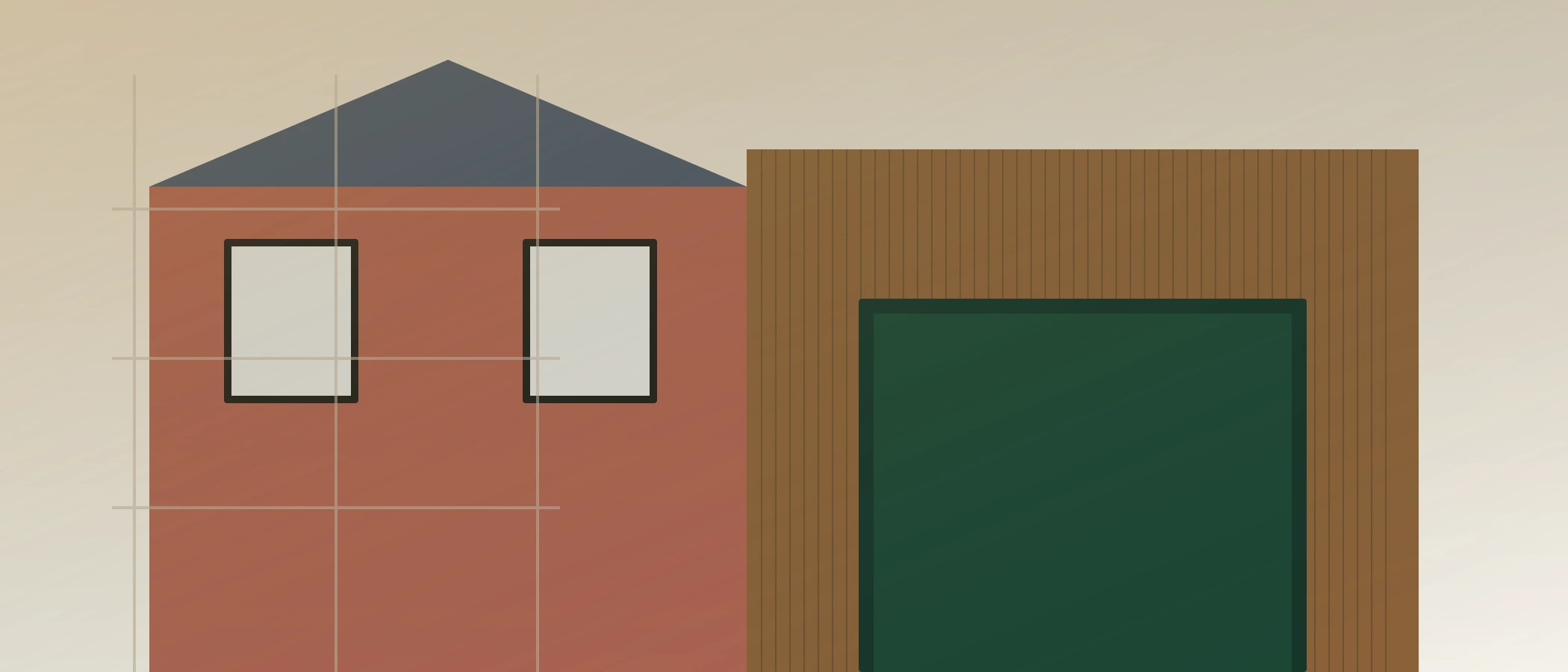 A property part-way through transformation, scaffolding coming down on one elevation